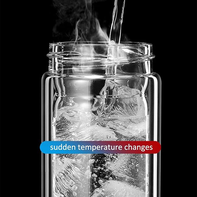 QUROXO 2025 New Tryteava Glass Infuser, Teava 3-In-1 Smart Tea Infuser with Cup Brush, Double-Layer Borosilicate Glass Tryteava Tea infusers Separation Cup (Pink, 420ml (14oz))