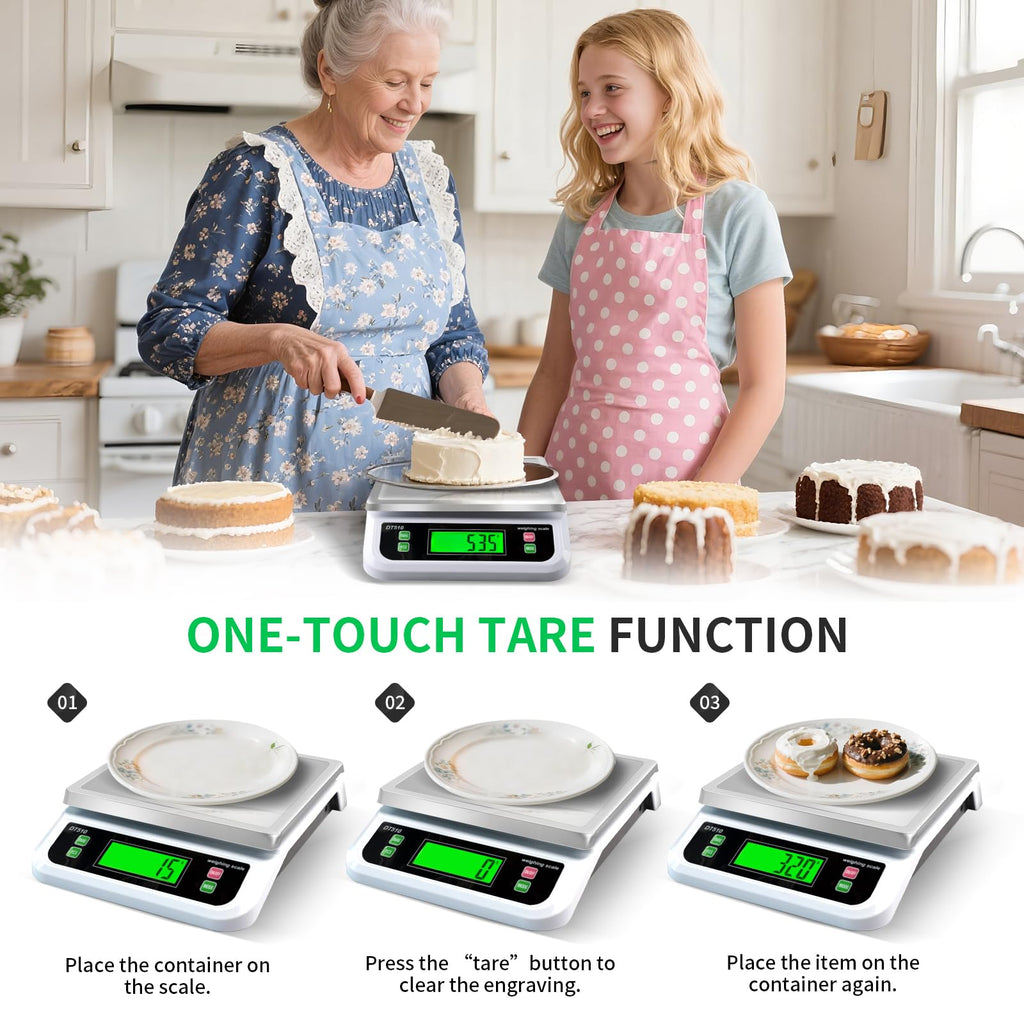 LNXDMWMS Large Digital Kitchen Scale 40kg/88lbs with Tare and PCS Funtion