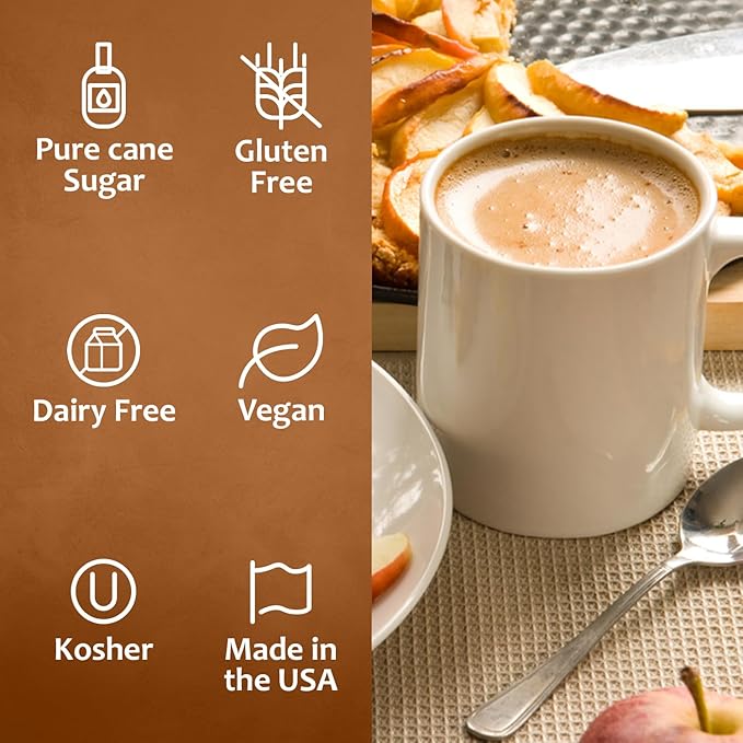 Syruvia Apple Crisp Coffee Syrup - 25.4 fl oz - Kosher Coffee Syrups, Gluten Free, No Coloring, Perfect for Drinks, Soda, Shakes, Desserts, and More.