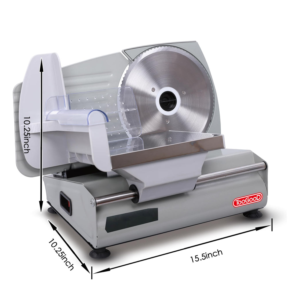 TOOGOOD Meat Slicer Machine for Home Use - Electric Deli Meat Slicer with 7.5" Stainless Steel Blade, Adjustable Thickness Food Slicers Cuts Meat, Bread, Cheese and Deli, Easy to Clean, Sliver