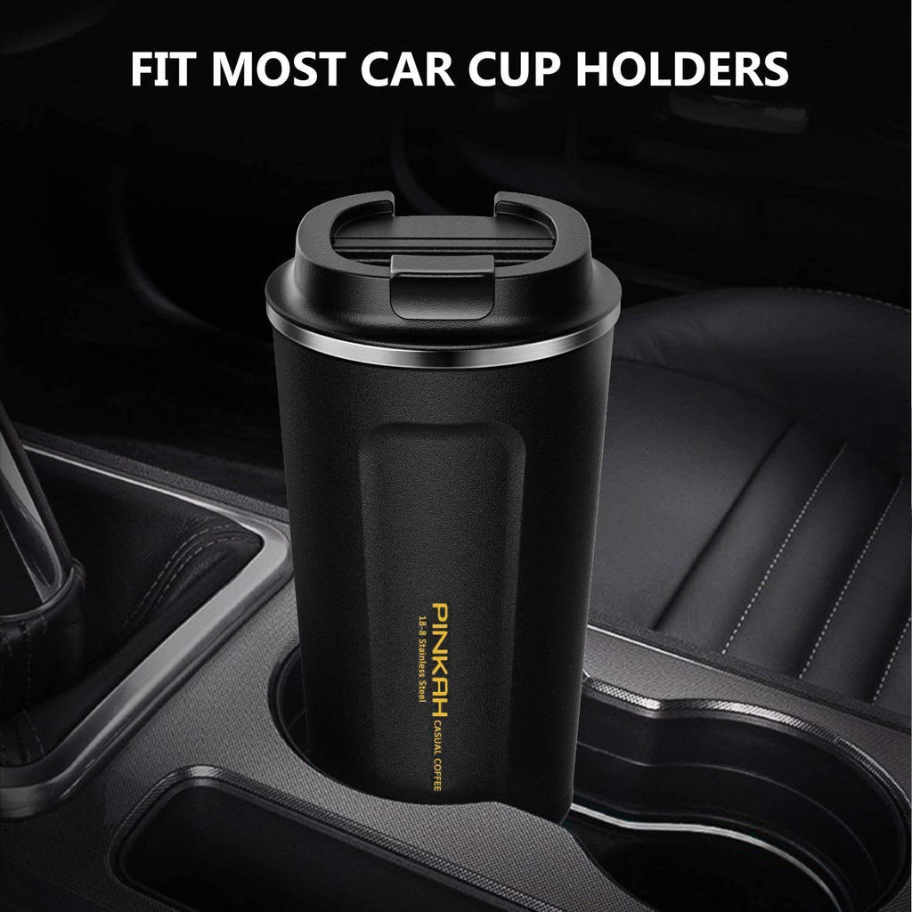 PINKAH 17OZ Vacuum Casual Travel Coffee Mug for Hot/Cold Coffee, Double Walled Stainless Steel Insulated Coffee Tumbler, Thermal Coffee Cup for Home Office