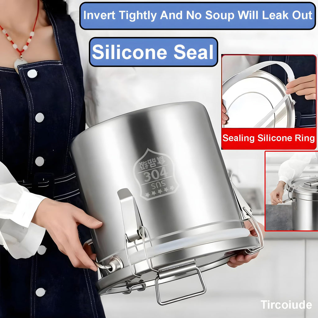 21L/5.5 Gal 304 Stainless Steel Containers with Lids 716 Oz Kitchen Airtight Canisters Stainless Steel Bucket Metal Food Storage Rice Containers Flour Storage Airtight Container