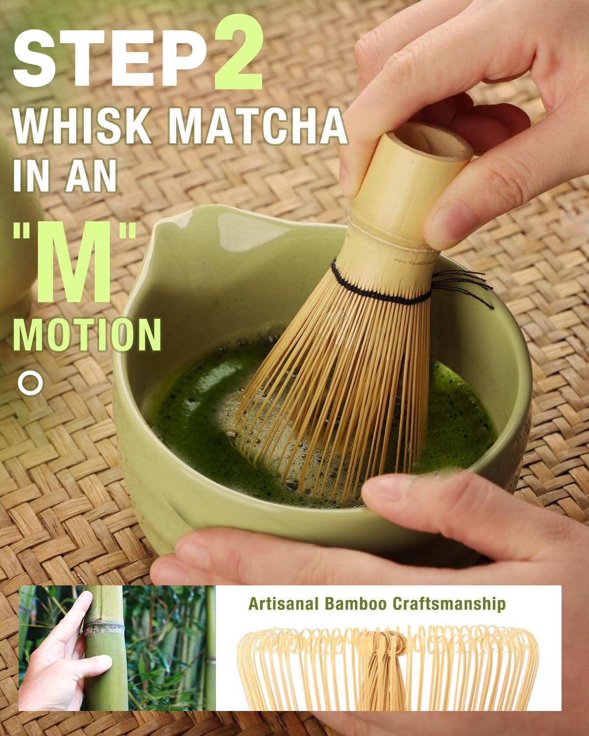 Matcha Whisk Set - 5PCS Matcha Set Includes 17OZ Chawan with Spout