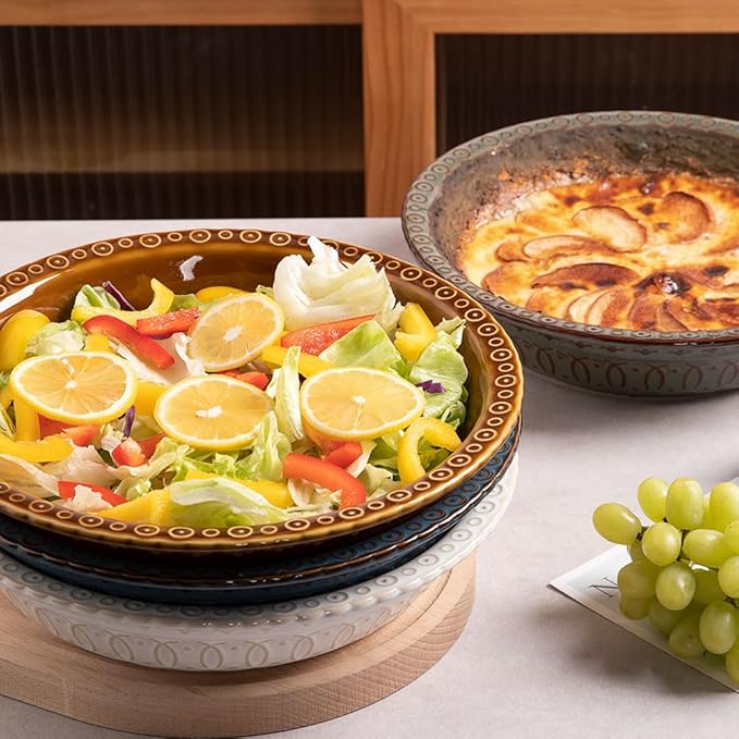 Sweejar Ceramic Pie Pan for Baking,Round Baking Dish Pan for Dinner 10 Inches, Pie Dish Non-Stick Pie Plate for Quiche,Tart，Cake,Pumpkin Pie, Pot Pies (White)