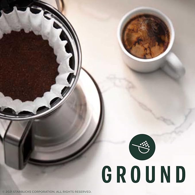 Starbucks Ground Coffee—Dark Roast Coffee—Espresso Roast—100% Arabica—6 bags (18 oz each)
