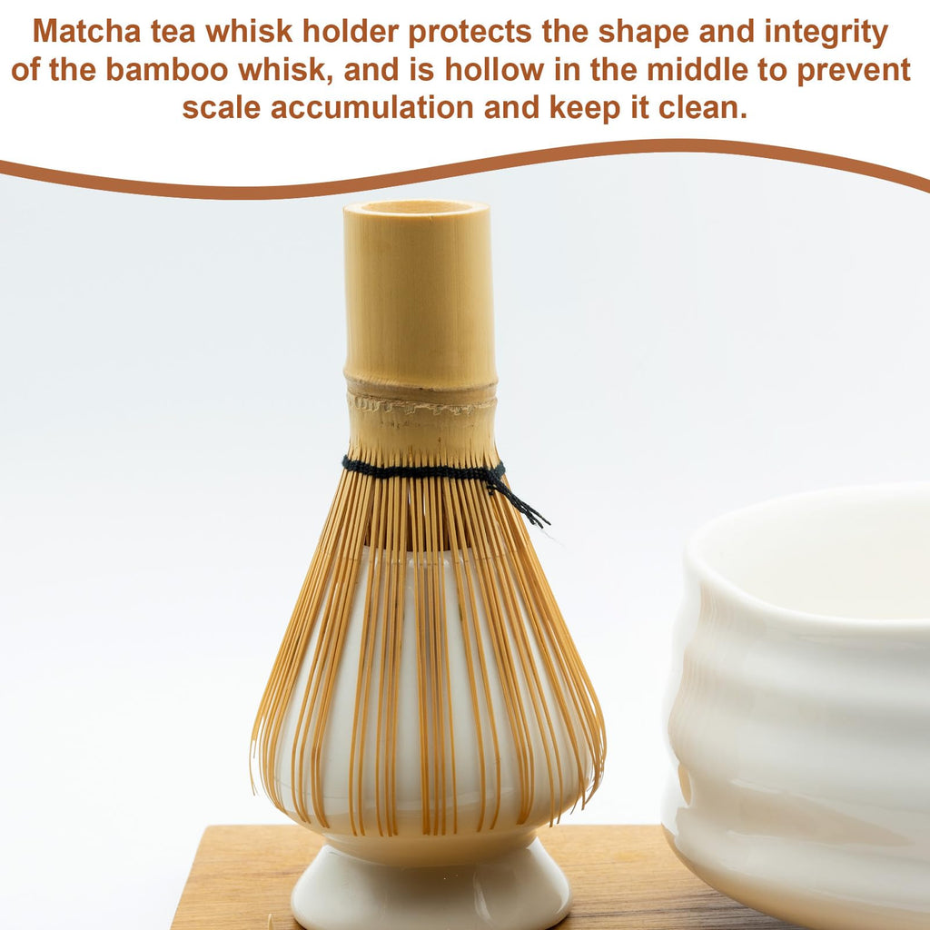 HARFINGTON Ceramic Chasen Stand 73mm Matcha Whisk Holder Teas Set Whisks Stand Traditional Matcha Tea Chasen Holder Tea Set Accessories for Tea Tasting, Green White