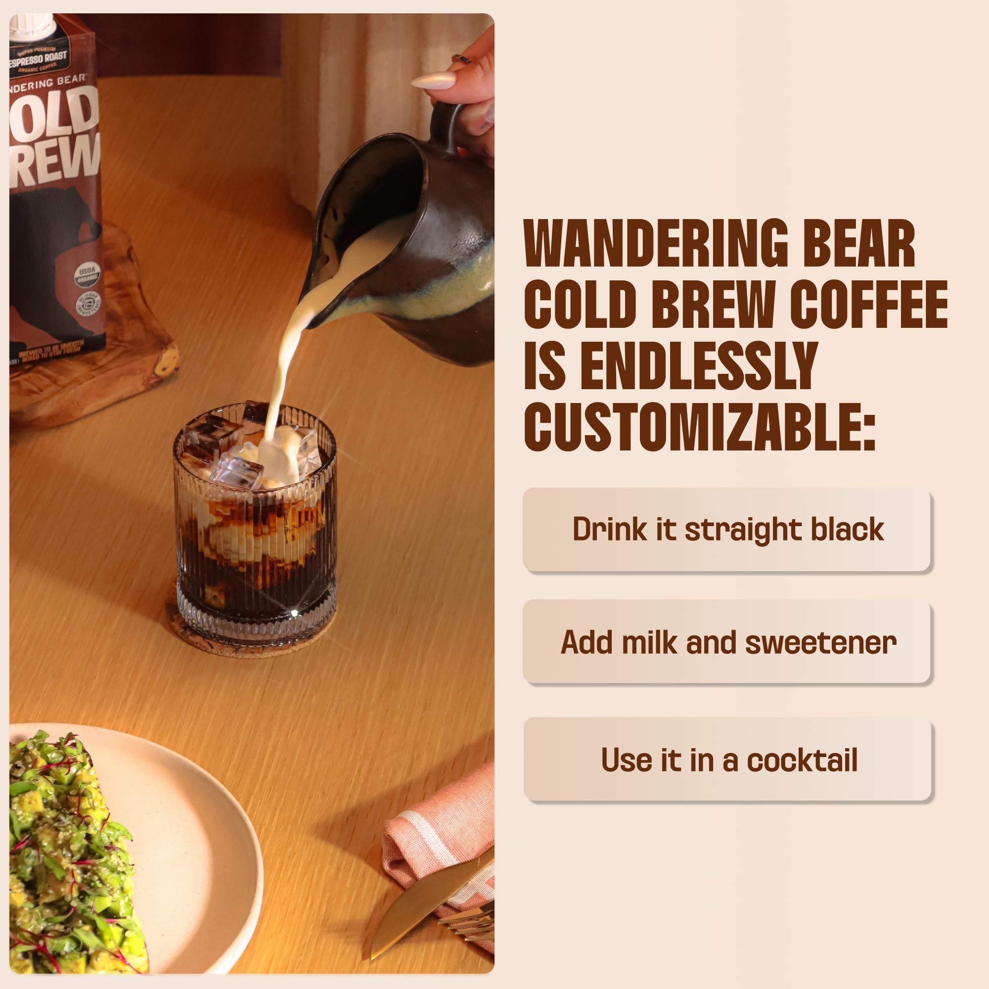 Wandering Bear Decaf Cold Brew Coffee - 32 fl oz, 3 Pack