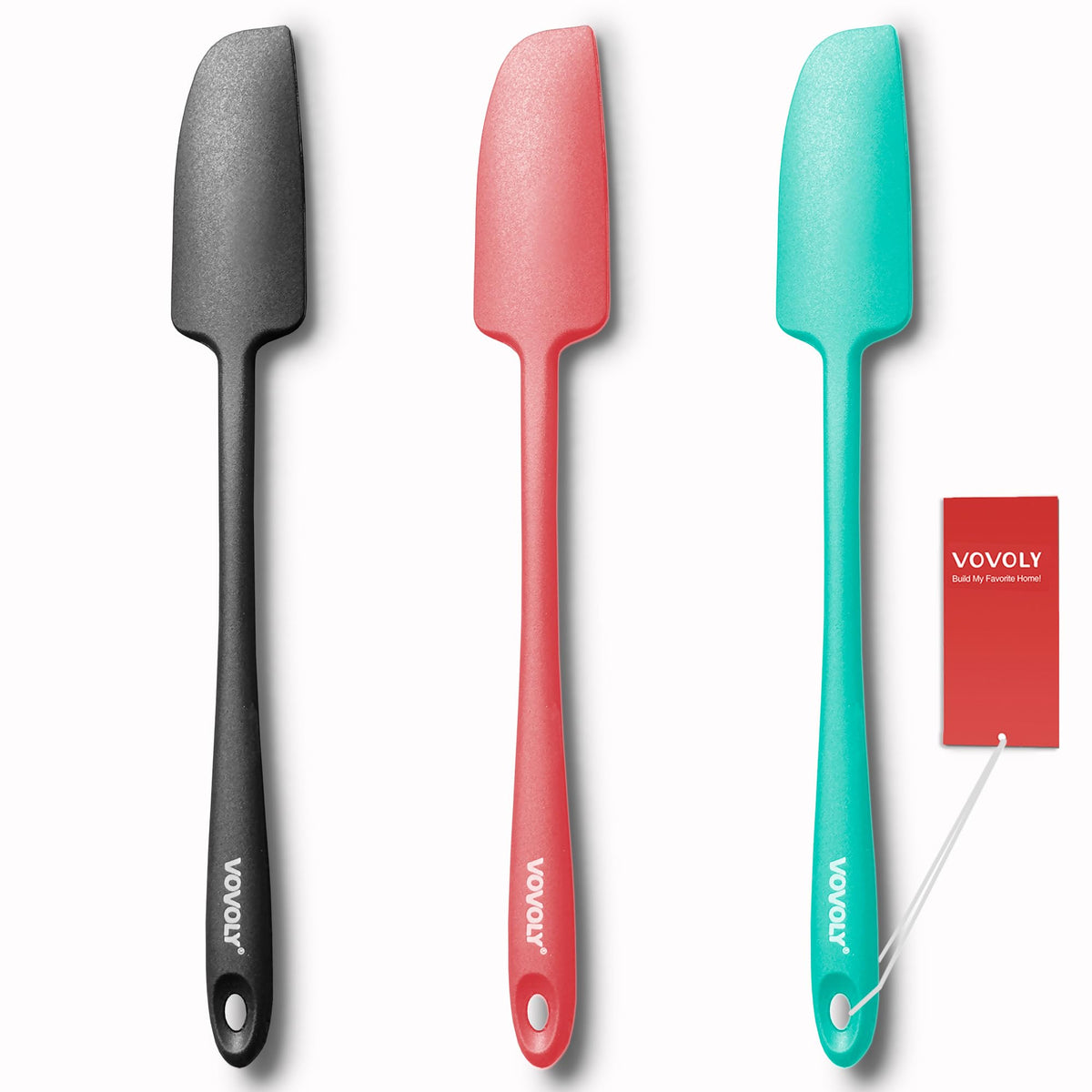 2-Pack Vovoly Silicone Jar Spatulas, Small Seamless Design Rubber Scraper with Stainless Steel Core, Heat Resistant and Non-Stick Mini Spatula for Jars and Blenders, BPA Free,11 IN, Khaki