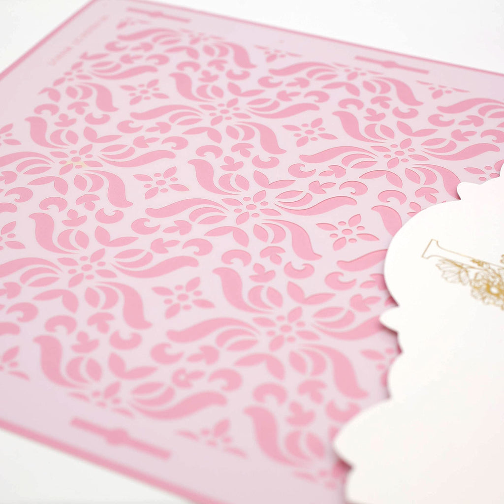 Lacupella Cake Decorating Stencil for Tall Buttercream Cake, Royal Icing, Ganache, Paint, Airbrush (Lorna)
