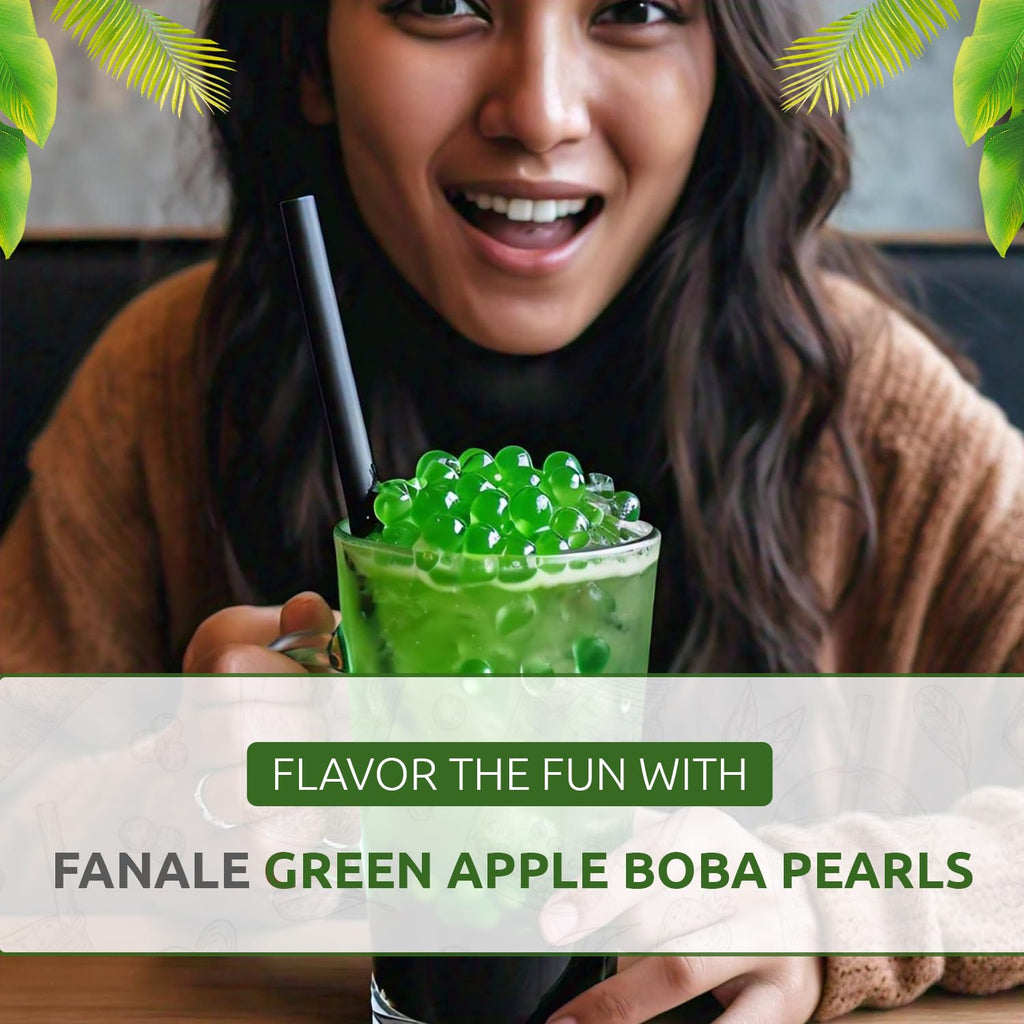 Fanale Green Apple Popping Boba Pearls for Bubble Tea and Drinks, 7 Pounds