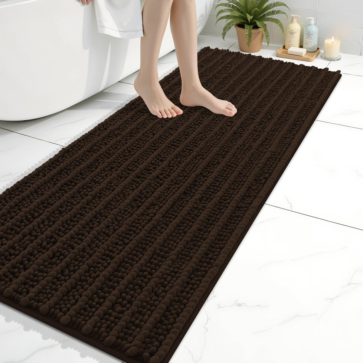 Arotive Bathroom Rugs Mat 60x20, Soft Absorbent Chenille Shaggy Bath Mat