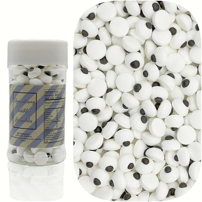 Dynastang 10mm Small Eyes Sprinkles Halloween Edible Eyes Cake Decoration Cupcake Toppers Cookie Decorating Perfect for Cakes, Cupcakes, Desserts Toppings 3OZ