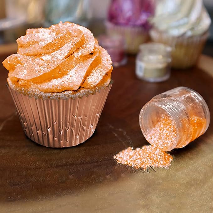 BAKELL Neon Orange Edible Glitter, 25 Grams | TINKER DUST Edible Glitter | KOSHER Certified | 100% Edible Glitter | Cakes, Cupcakes, Cake Pops, Drinks, Dessert Vegan Glitter & Dusts (25g, Neon Orange)