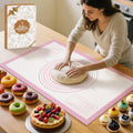 Silicone Pastry Mat for Dough Rolling, Extra Large Silicone Baking Mat with Measurements, Baking sheet for Cookies Fondant Pie Crust, Countertop Protector