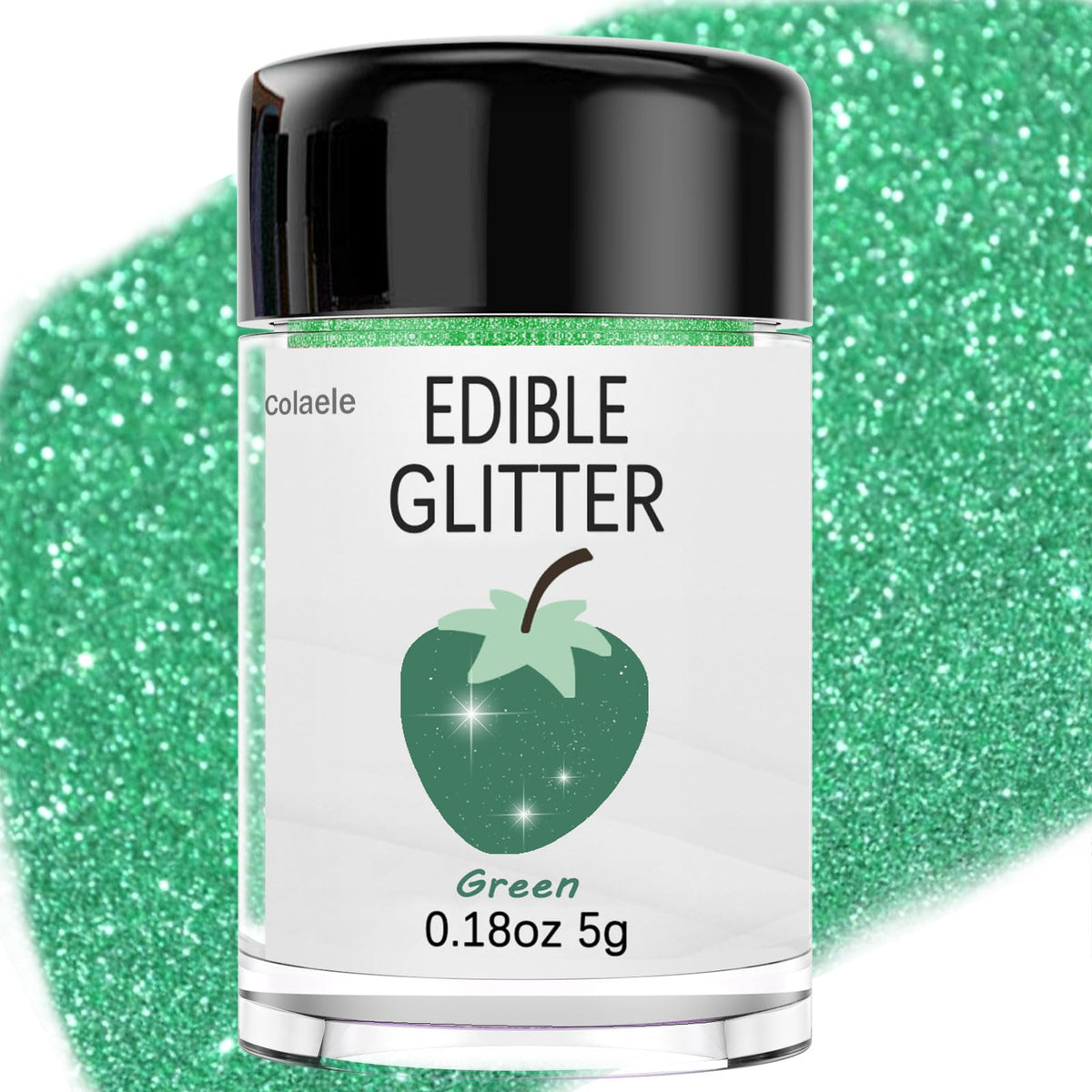 Edible Glitter for Cakes Drinks Luster Dust Set - Colaele 10 Colors Shimmering Disco Glitter Food Grade Metallic Food Coloring Powder Sprinkling for Strawberries, Chocolates, Fondant, Pops, Vegan