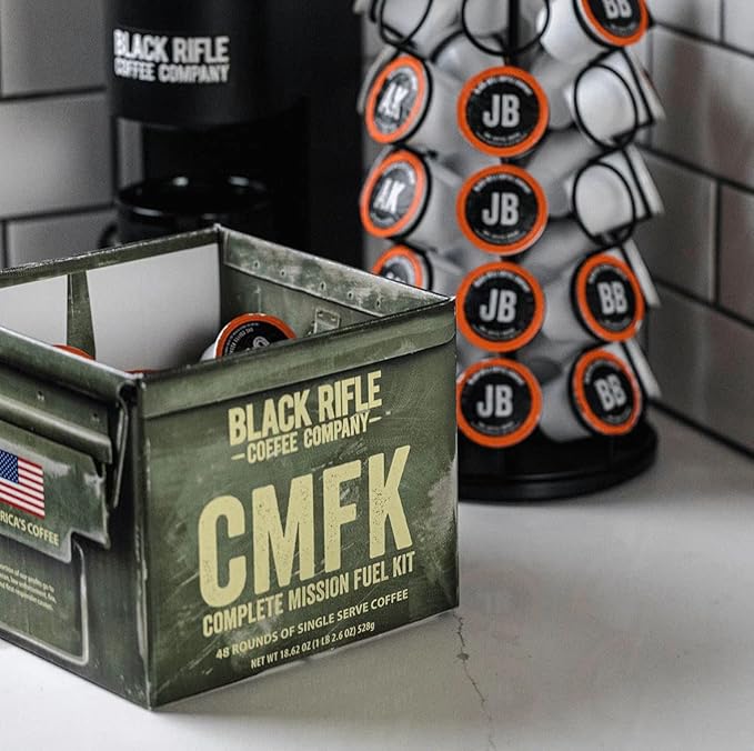 Black Rifle Coffee Company Supply Drop Variety Pack (96 Count of K Cups) - Silencer Smooth (Light), AK-47 (Medium), Just Black (Medium) & BeyondBlack (Dark Roast) - K Cups Coffee Variety Pack