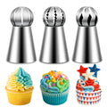 Suuker Ball Russian Piping Tips, 3 Pieces, Stainless Steel