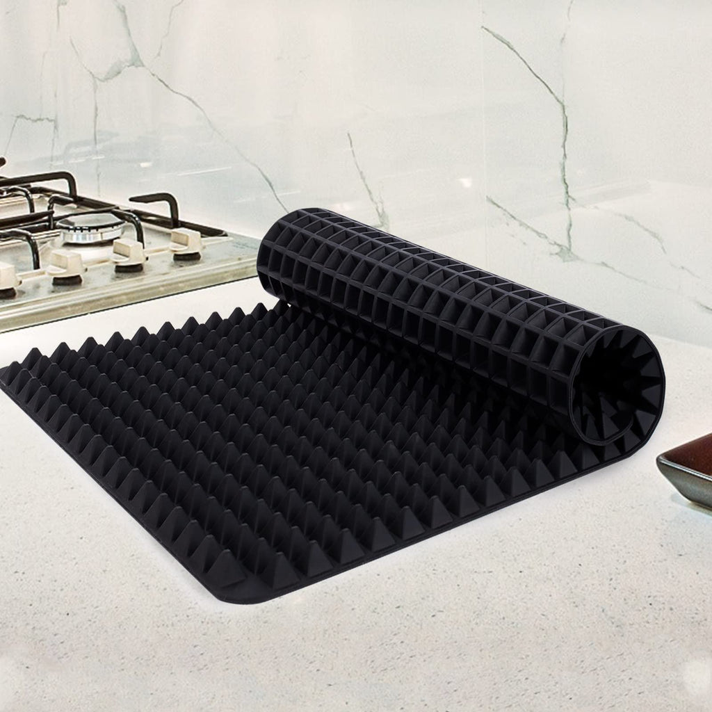 Wolecok Silicone Baking Mat Red Pyramid Non Stick Bacon Microwave Tray Pastry Mats Red BBQ Grill Mat Baking Supplies oven Liners For Bottom Of Oven - 16 X 11''Silicone Mats For Kitchen Counter 1 Pack