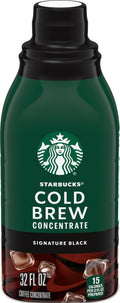 Starbucks Cold Brew Coffee Concentrate Signature Black, 32 fl oz Bottle