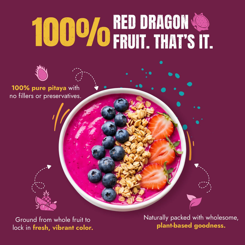 Suncore Foods Pink Pitaya Powder 5oz (Dragon Fruit) | Gluten Free | Vegan