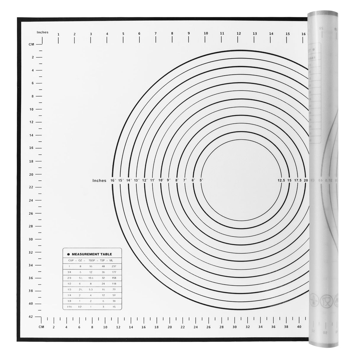 Yansumi silicone pastry non stick baking mat with measurement fondant mat with three sizes for silicone baking mat, counter mat, dough rolling mat,fondant/pie crust mat (Red, 32"L x 24"W)