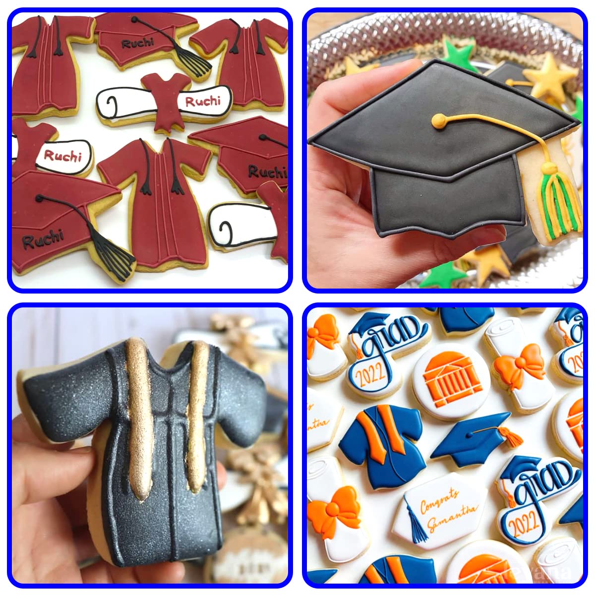 Kanehosi Graduation Cookie Cutters 6Pcs for Celebration Kitchen Baking