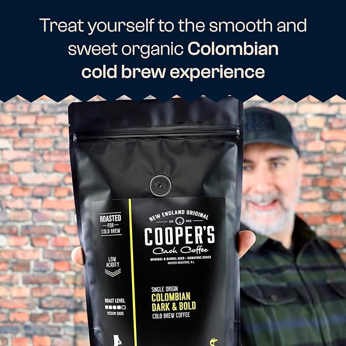 Cold Brew Coffee Colombian Reserve Single Origin Coarsely Ground Coffee - 2 lb. Bag - Dark Roast