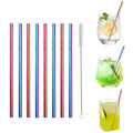 Stainless Steel Straws Short Small Mini Metal Kids 6 Inch Drinking Straw Reusable for Cocktails Coffee Mugs Goblets Bar Party Home Office Restaurant with Cleanning Brush, Colorful 8Pcs