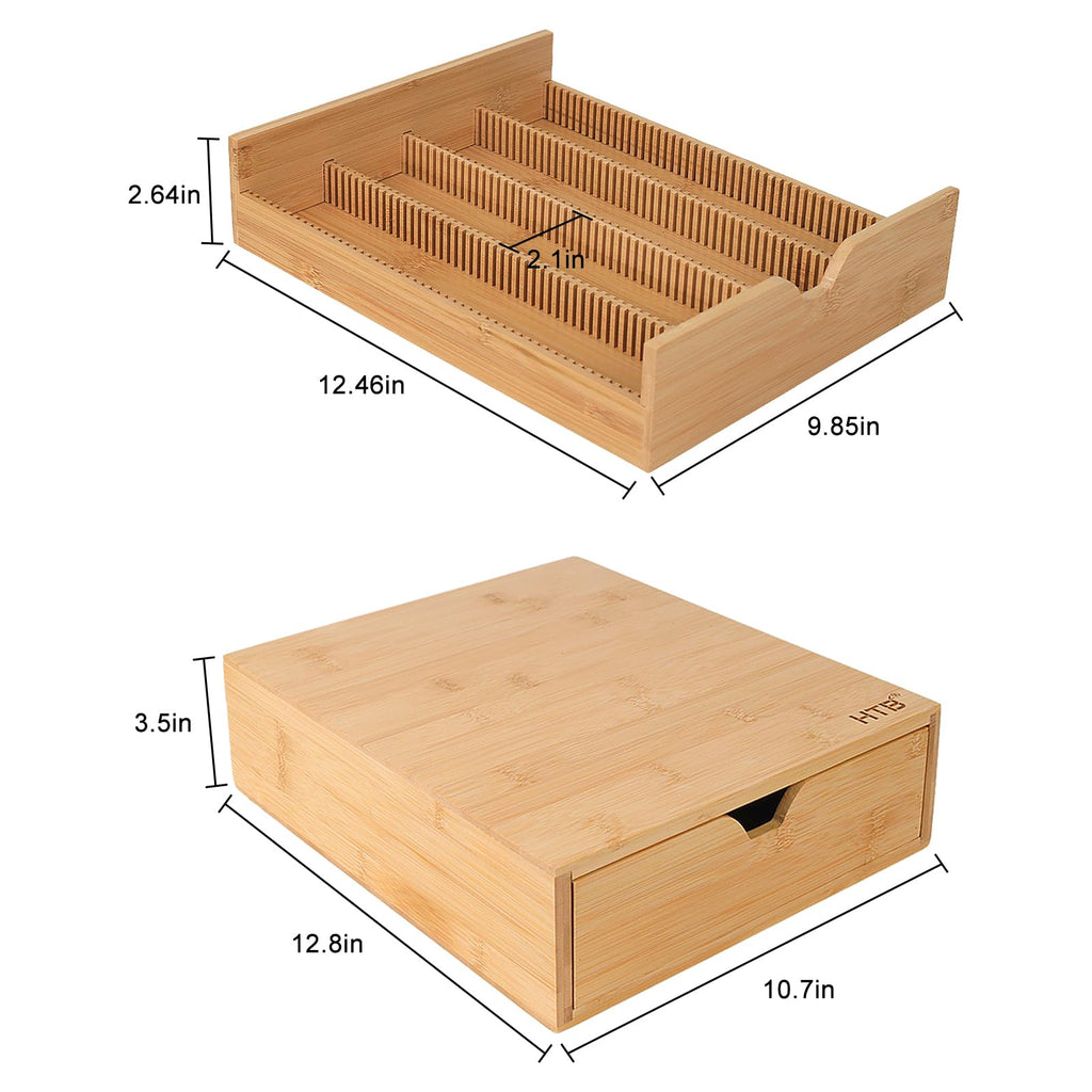HTB K Cup Holder Compatible Coffee Pod Storage Drawer,Bamboo 1-drawer