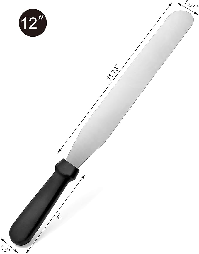 New Star Foodservice 38101 Straight Icing Spatula, 12-Inch Blade, 17-Inch Overall, Silver