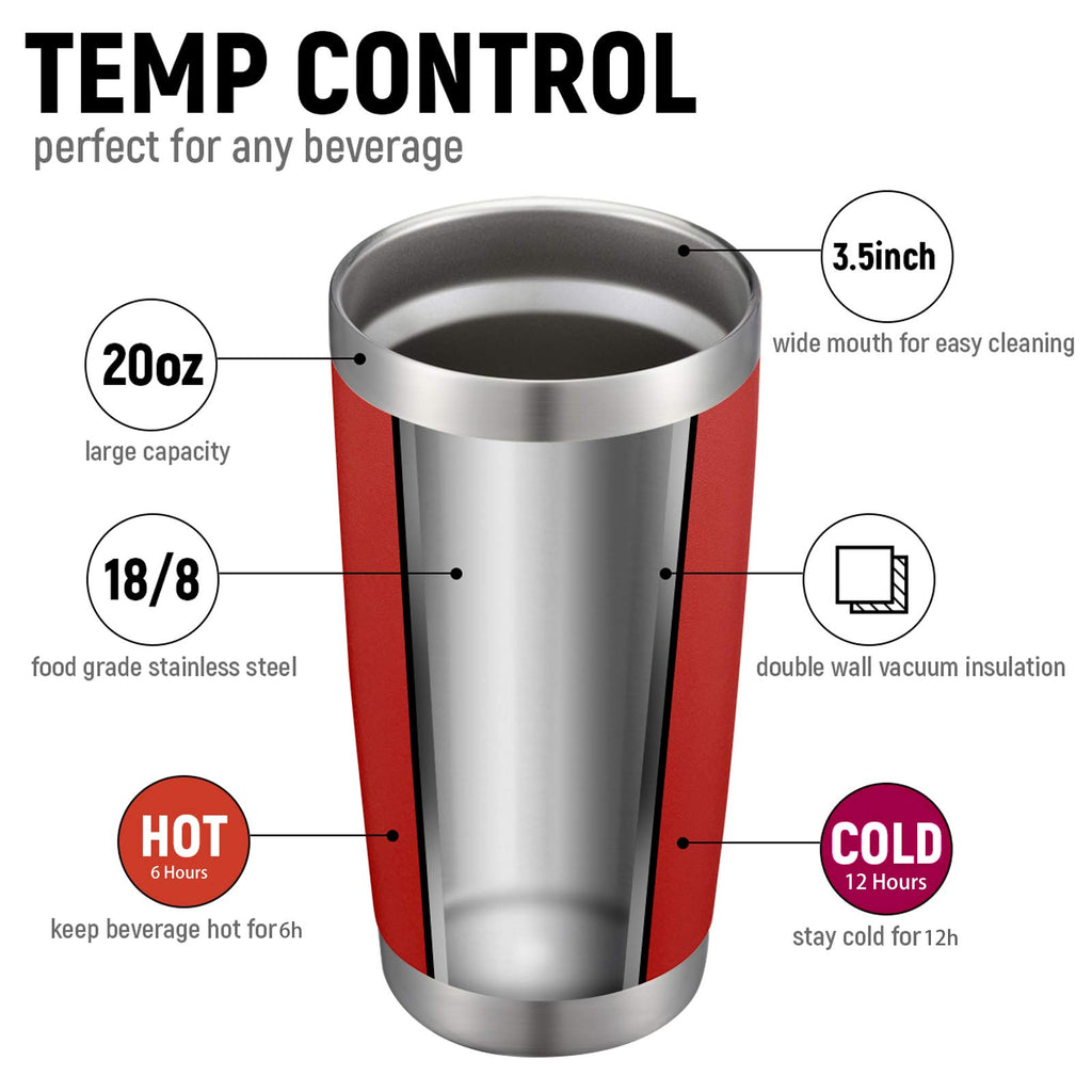 COMOOO 20oz Double Wall Vacuum Insulated Travel Mug, Stainless Steel Tumbler with Lid and Straw Durable Powder Coated Insulated Coffee Cup for Cold & Hot Drinks (Red, 4 PACK)