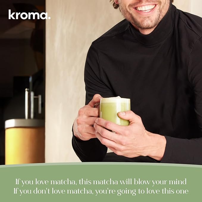 KROMA. Intermittent Fasting Matcha, 36 Servings, Organic Ceremonial Grade Powder, Zero Sugar Gluten Free Green Tea with Ginger, L Theanine, Spirulina, Turmeric, Matcha Latte Powder, Fasting & Energy Support