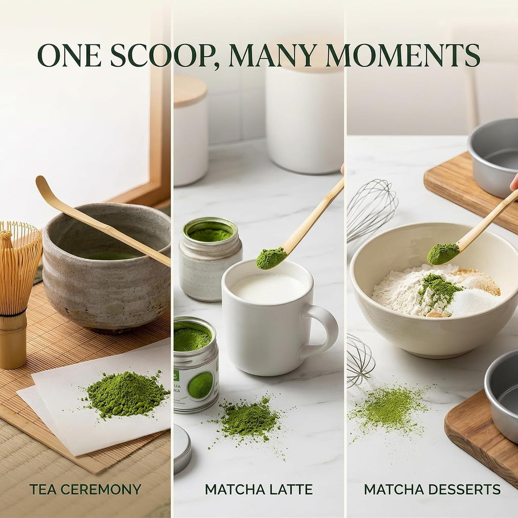 Matcha Scoop Bamboo, Bamboo Matcha Scoop Japanese Chashaku Hooked Green Tea Spoon 18cm Tea Ceremony Utensils for Tea Lover, Tea Scoops, Coffee, Tea and Espresso