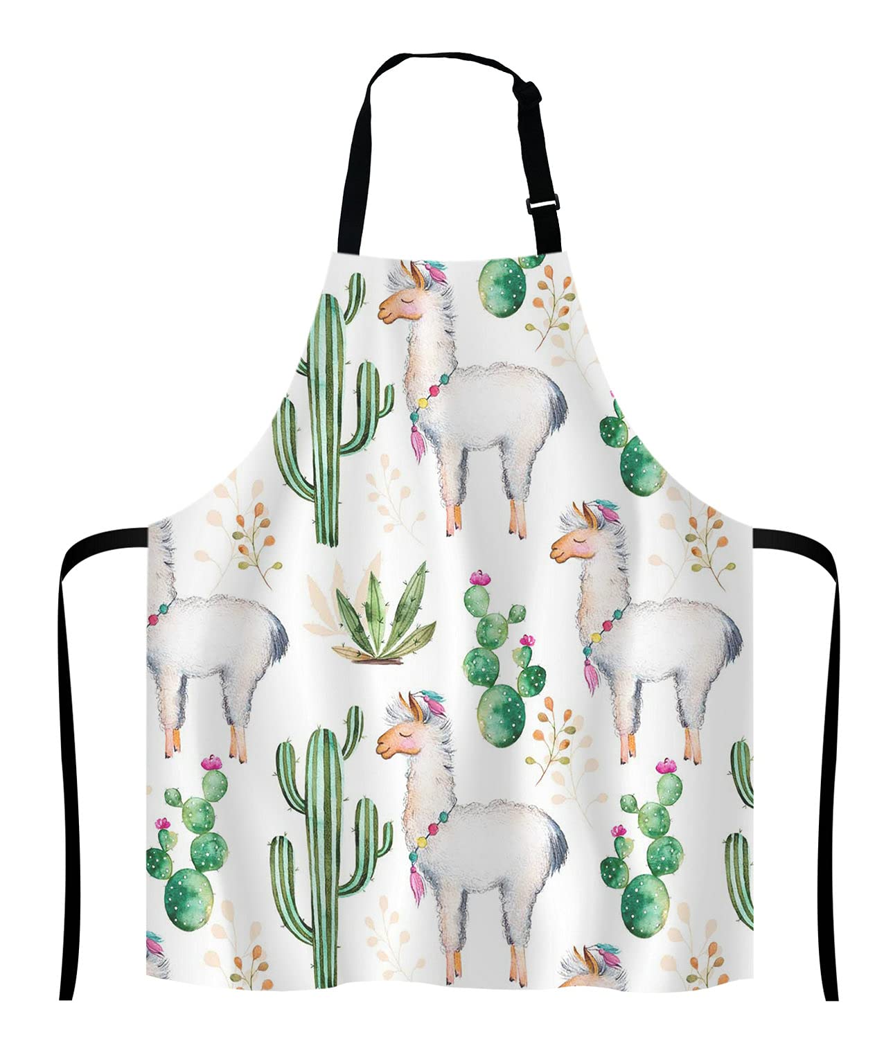Lefolen Llama Cacti Apron for Women and Men, Adjustable Kitchen Chef Apron for Cooking Baking - Cute Birthday, Anniversary, Mother's Day Apron Presents for Mom Wife Girlfriend Aunt Grandma