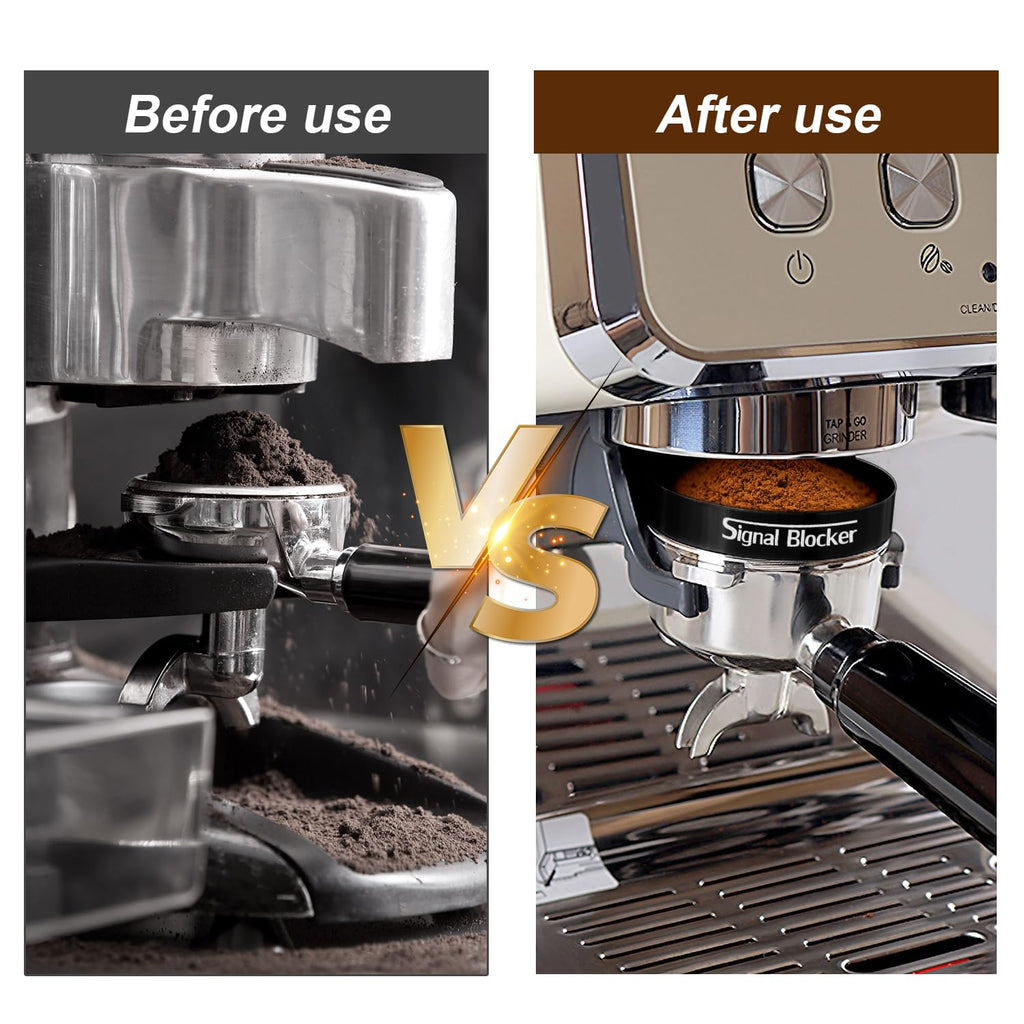 54mm Espresso Dosing Funnel & 53.5mm Puck Screen for Breville: Magnetic Coffee Dosing Ring Aluminium Metal - Reusable 1.7mm Thickness 150μm Puck Screen 316 Stainless Steel | Fits All 54mm Portafilters