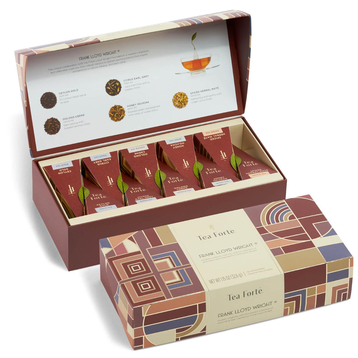 Tea Forte Tea Sampler, 10 Pyramid Infuser Bags, Premium Tea Gift Set