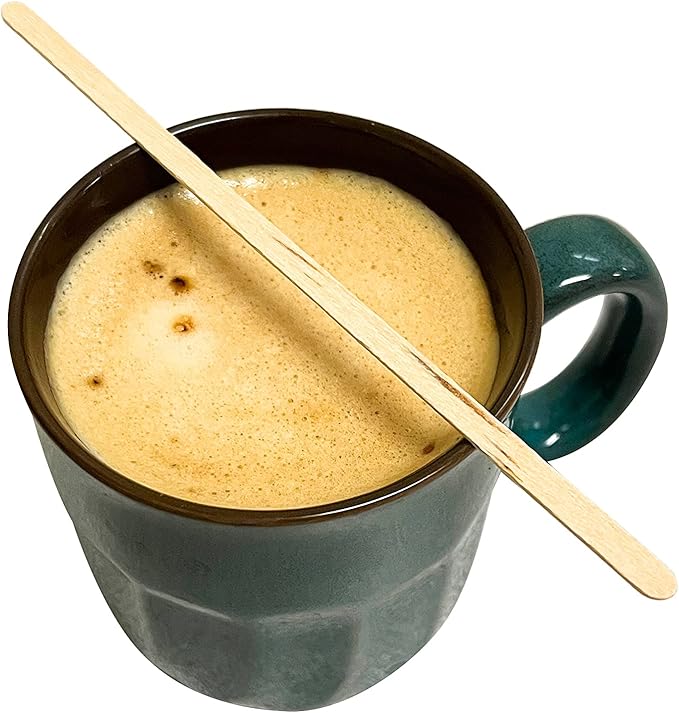 4,000 Count | KingSeal Natural Birch Wood Coffee Beverage Stirrers, Stir Sticks, Waxing Sticks, 5.5 Inches, Round End - 4 Packs x 1000 Stirrers