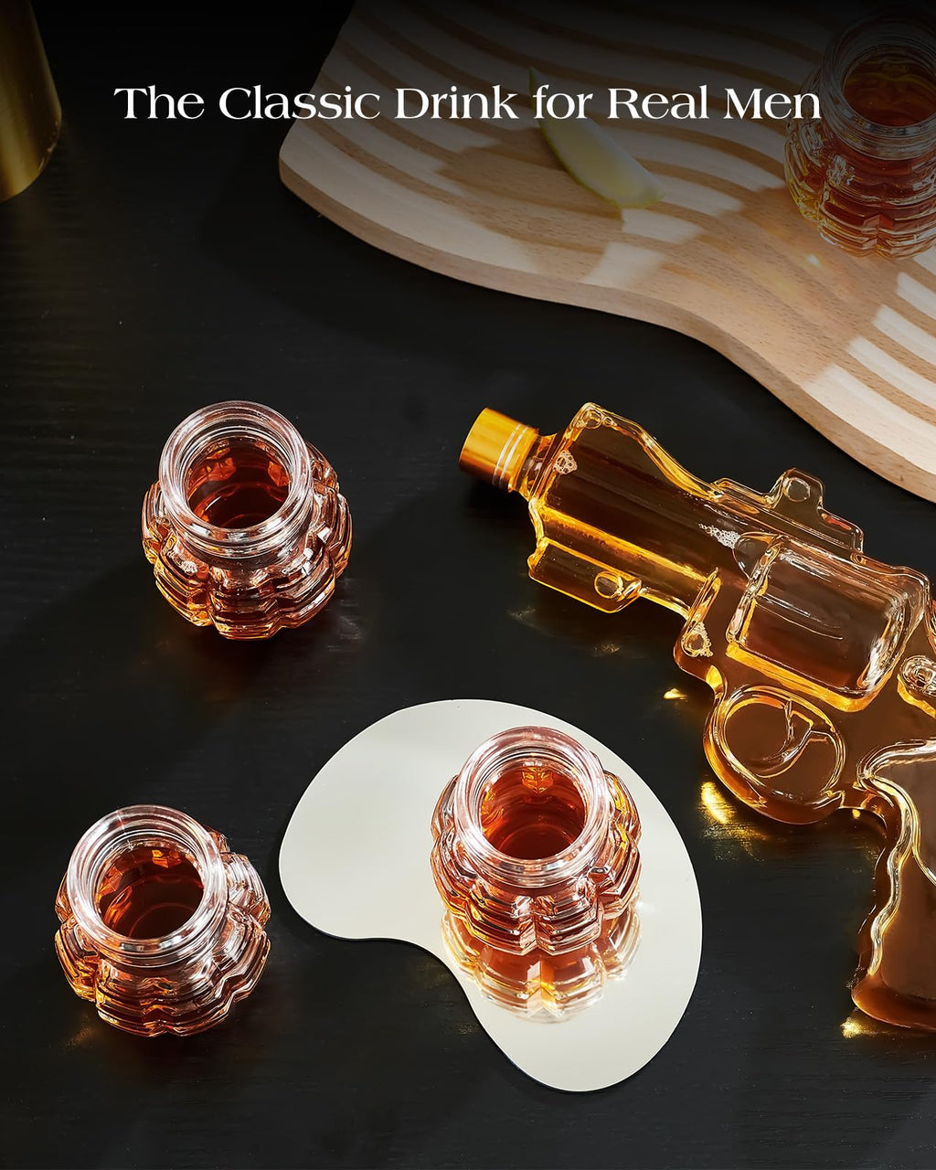 Kollea Grenade Shaped Shot Glass Set, 4 Pcs 3.7 Oz Heavy-Base Cups