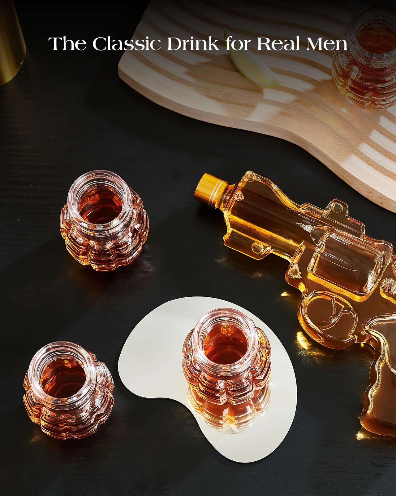 Kollea Grenade Shaped Shot Glass Set, 4 Pcs 3.7 Oz Heavy-Base Cups