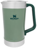 Stanley Stay-Chill Pitcher 64 oz | Cold Water, Beer, and Drink Pitcher with Lid | Large Capacity Durable Beverage Container with Handle | Insulated Stainless Steel | BPA-Free | Hammertone Green