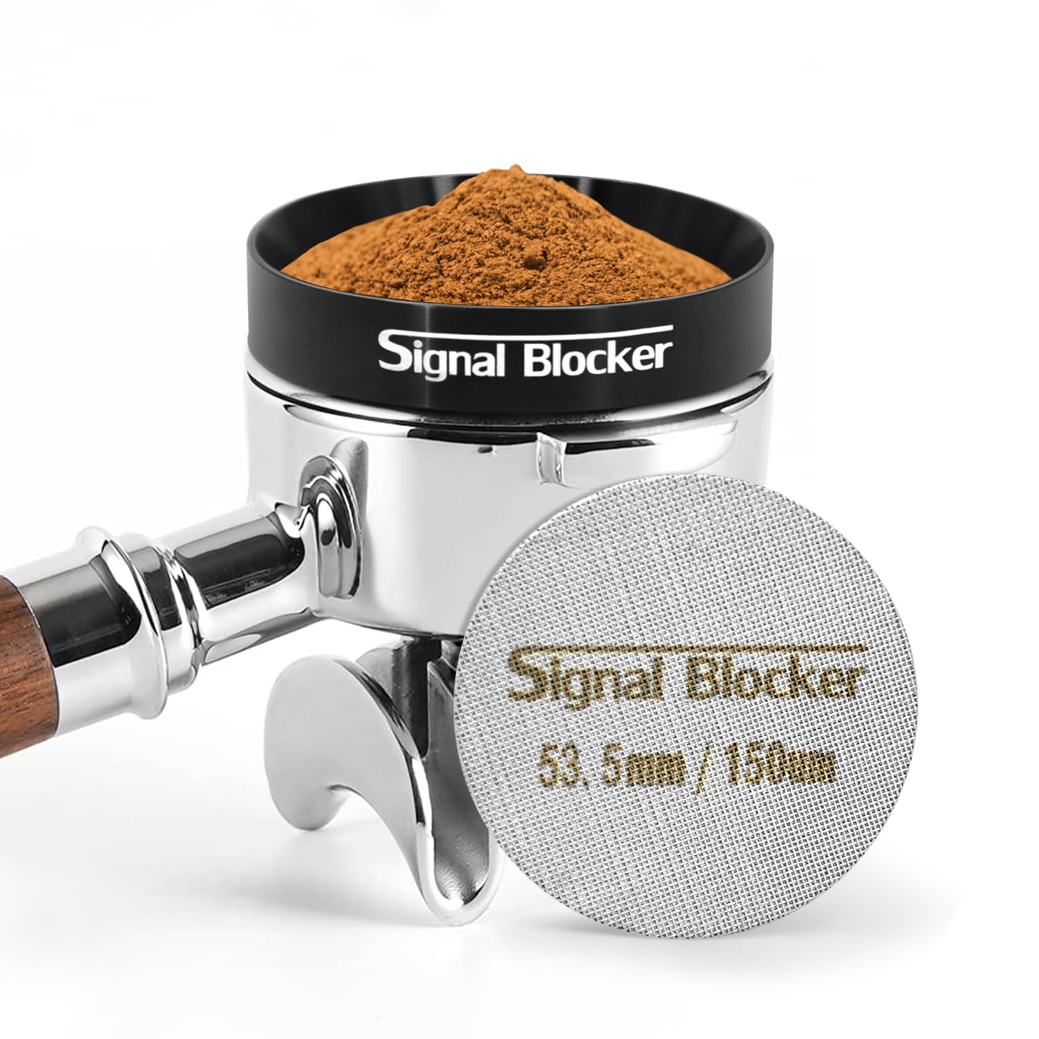 54mm Espresso Dosing Funnel & 53.5mm Puck Screen for Breville: Magnetic Coffee Dosing Ring Aluminium Metal - Reusable 1.7mm Thickness 150μm Puck Screen 316 Stainless Steel | Fits All 54mm Portafilters