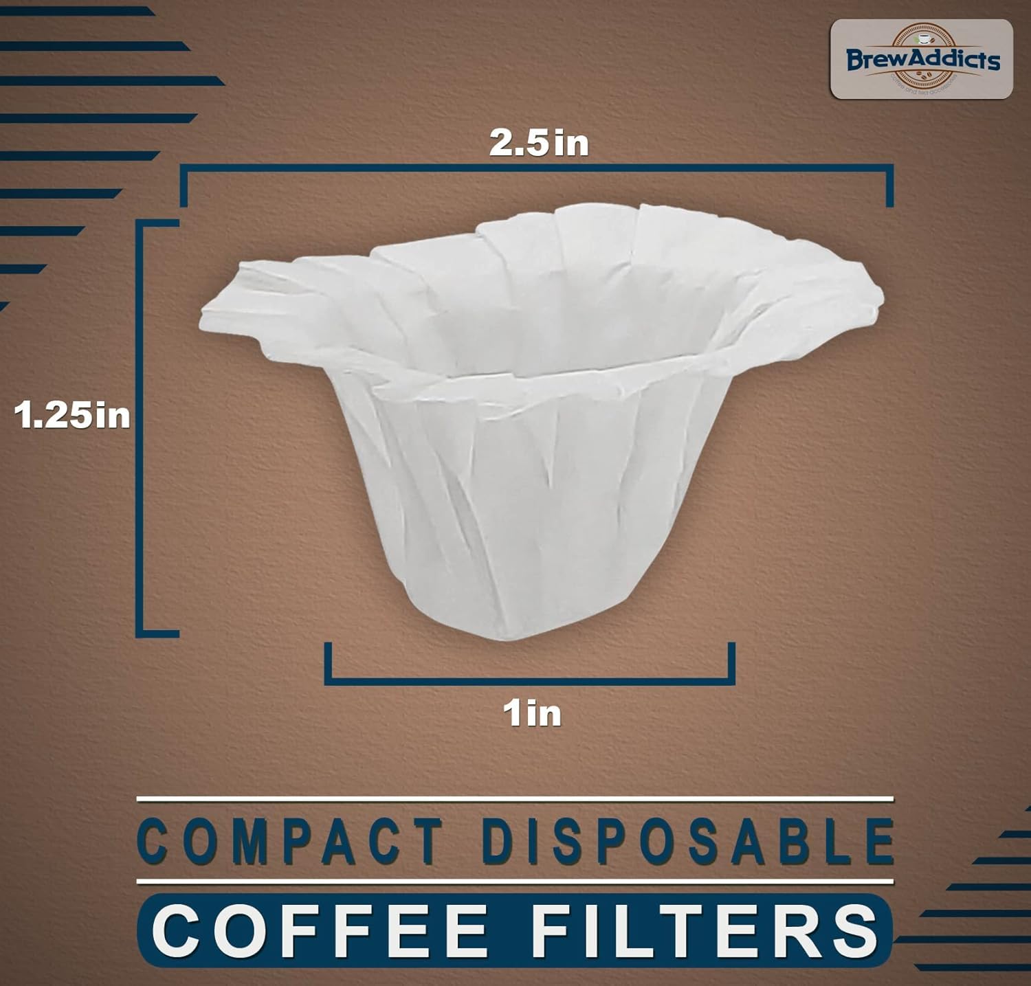 Brew Addicts 600 Paper Coffee Filters - Compact design White Single-Use Coffee Filter Compatible with Keurig 1.0 & 2.0