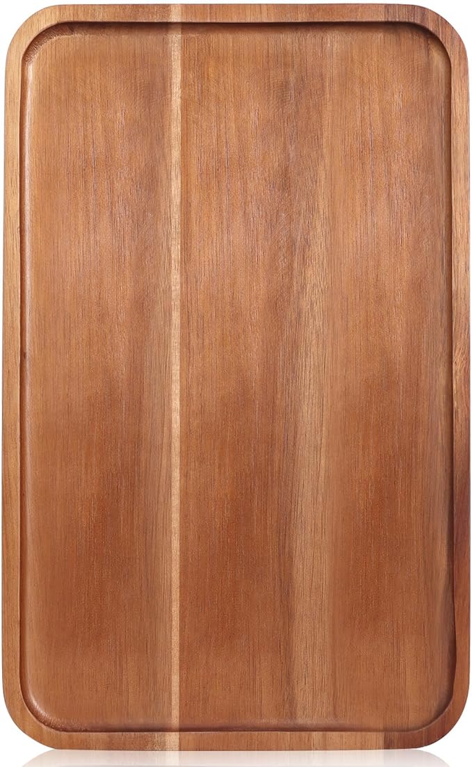Rectangular Acacia Wood Trays Large Long Charcuterie Boards Party Decorative Serving Tray Platters for Food Dish Rectangle Wooden Cheese Board Kitchen Snack Cookies Platter Appetizer Dessert Tray