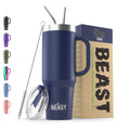Beast 50 oz Tumbler with Handle Stainless Steel Vacuum Insulated Coffee Ice Cup Double Wall Travel Flask (Royal Blue)