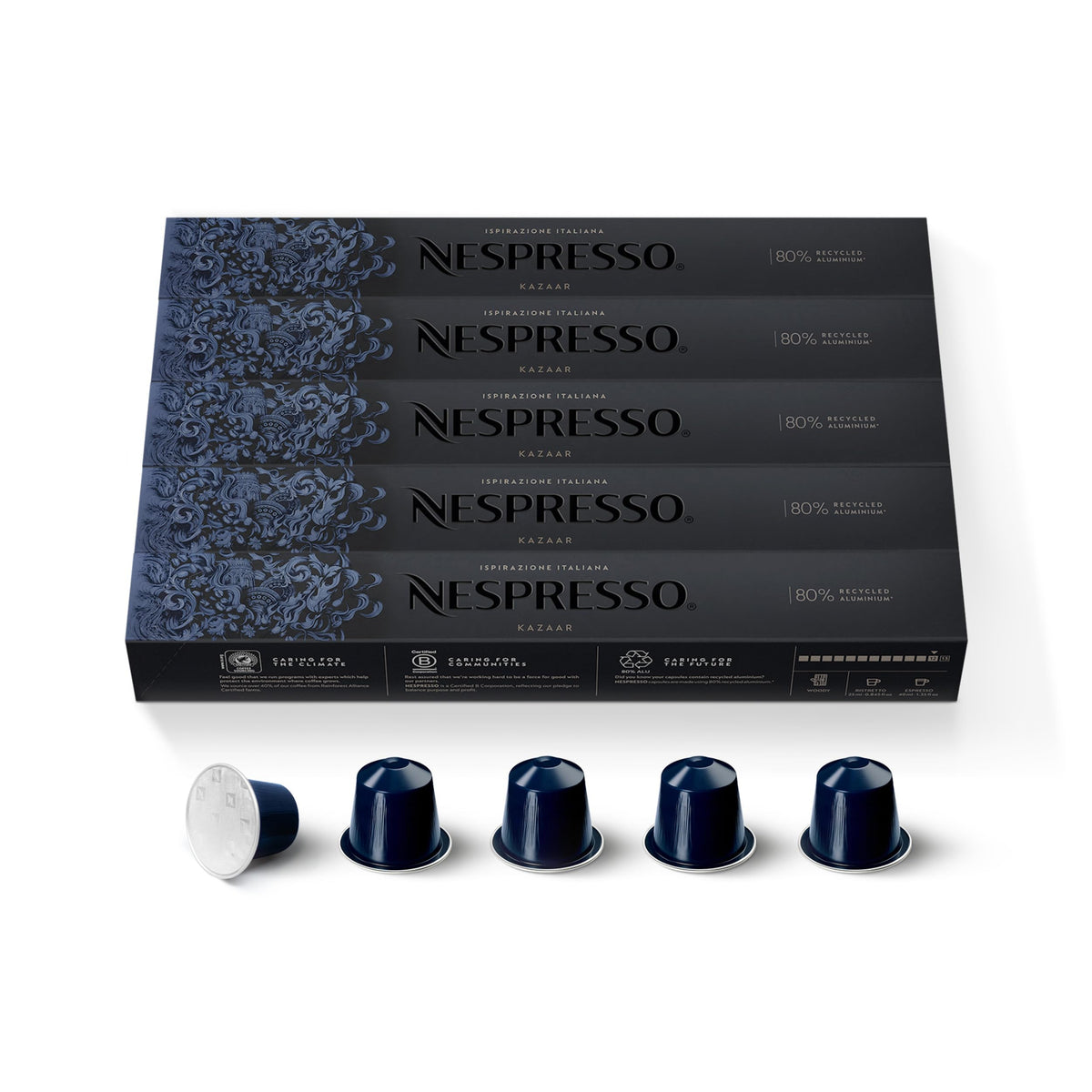 Nespresso Original, Palermo Kazaar, Dark Roast, 50-Count Espresso Pods