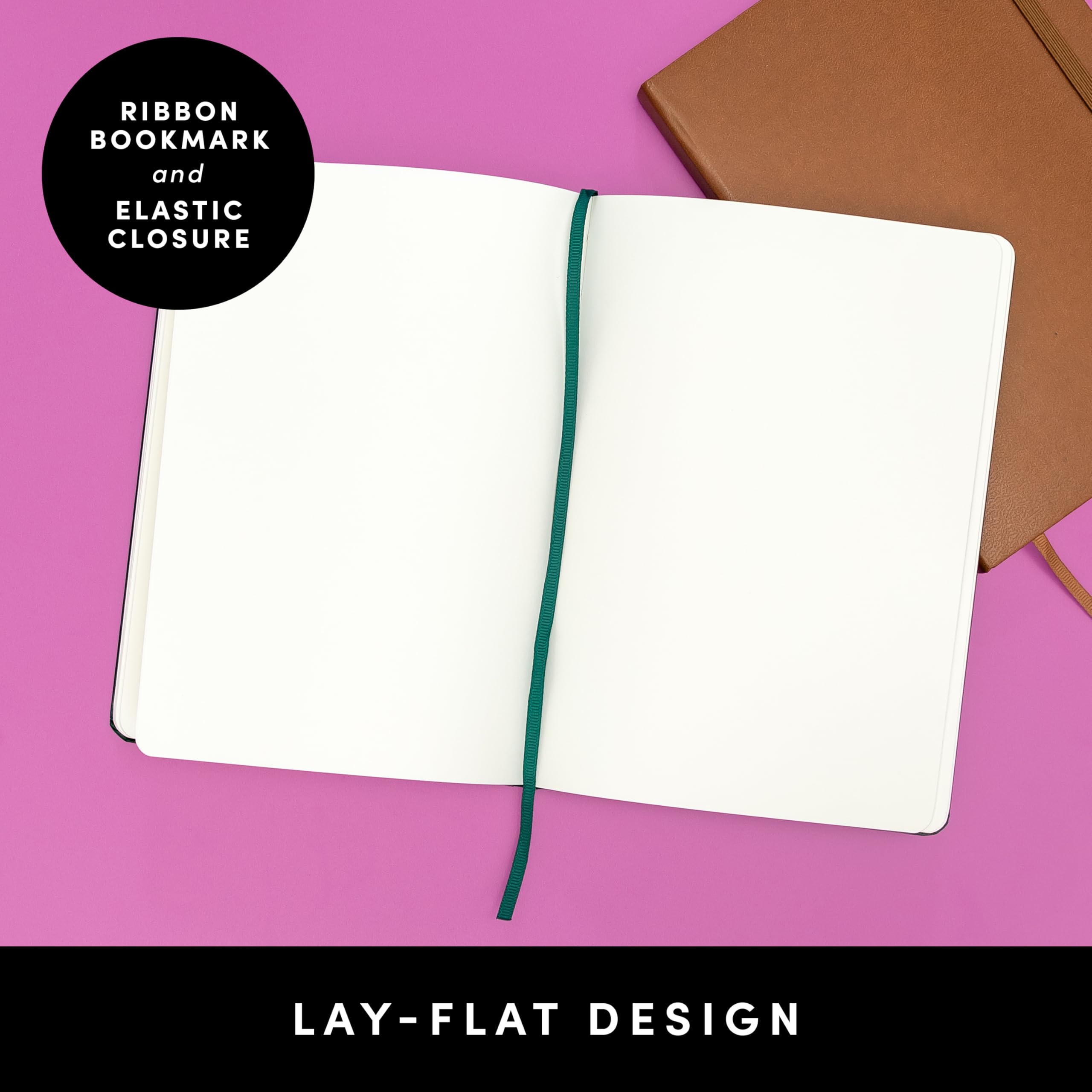 PAPERAGE Blank Journal Notebook, (Sage Green), 160 Pages, Medium 5.6 in x 8 in - 100 GSM Thick Paper – Hardcover Journaling Notebook for Work, School, Note Taking or Sketching