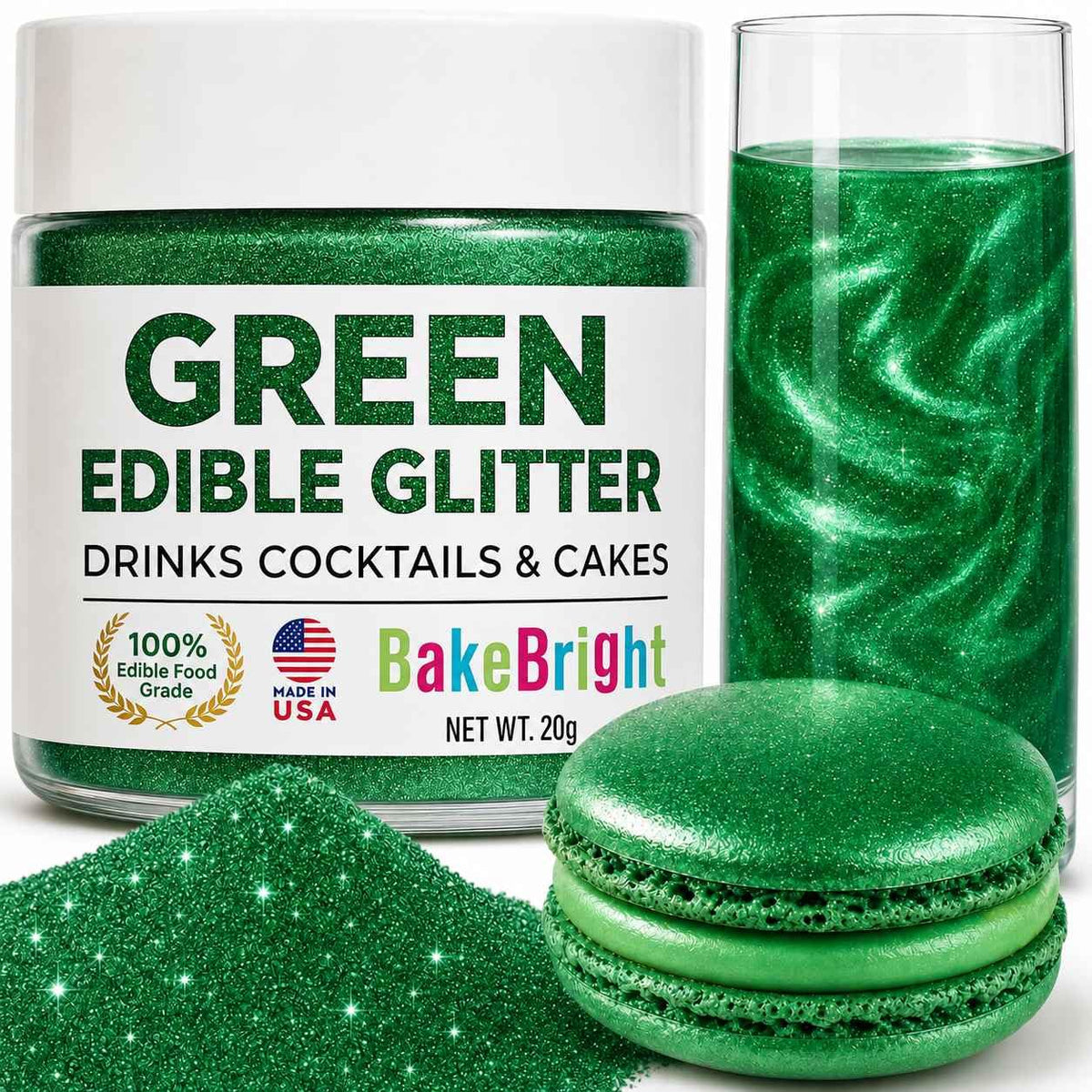 Bulk 20g Black Edible Glitter for Drinks | Premium Edible Glitter for Cakes, Cocktails, Black Cake Decorating Decorations Food Grade, Vegan, Kosher, Halal, Gluten Free - Made in USA