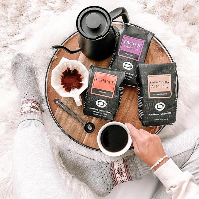 Dark Chocolate Almond Flavored Coffee SWP Decaf, Specialty Arabica Coffee, Medium Roast, 12 ounce, Automatic Drip (Ground)