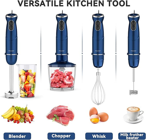 1000W 5 in 1 Immersion Blender Handheld BPA-Free 12 Speed Hand Mixer Stick