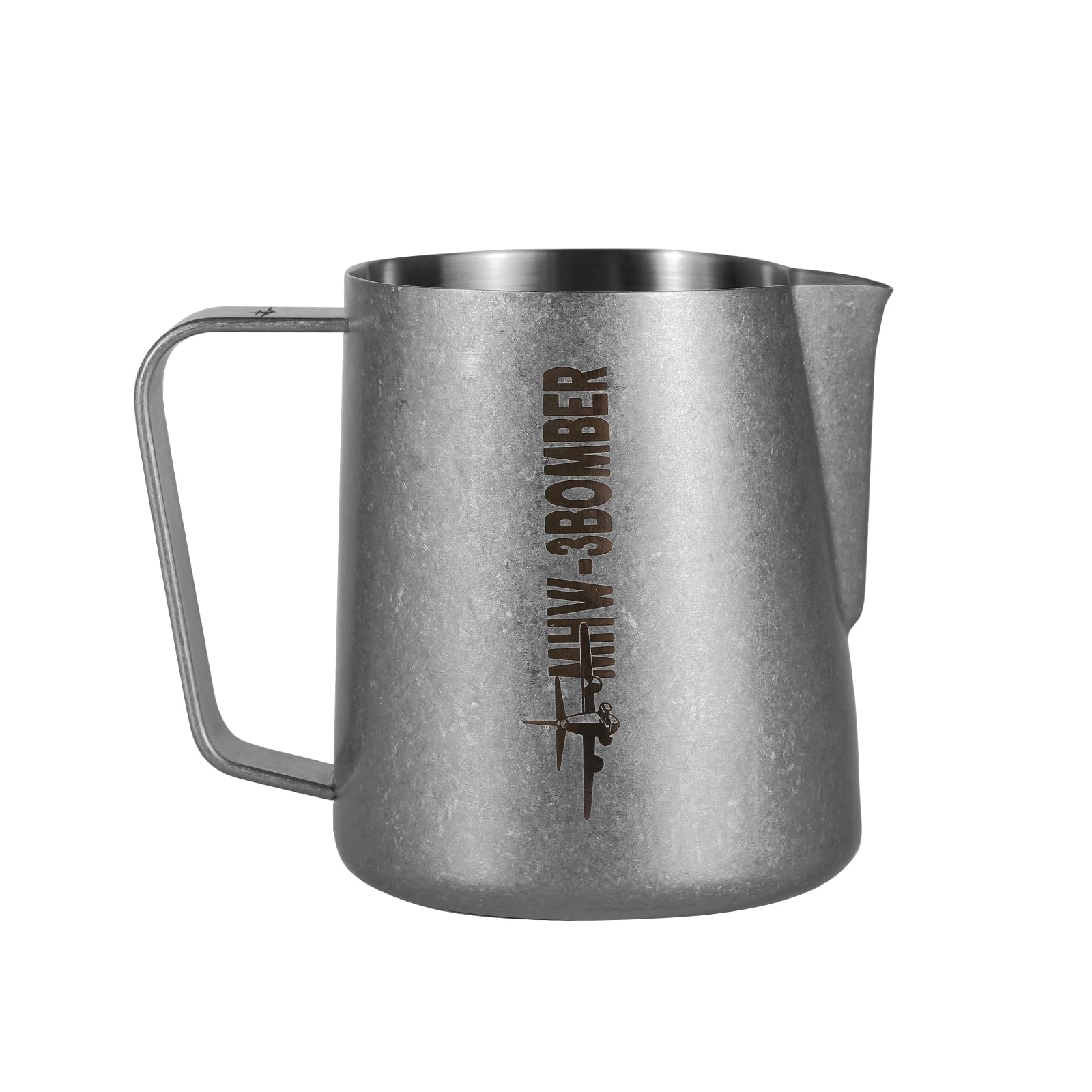 MHW-3BOMBER Milk Frothing Pitcher, 16oz/450ml Milk Frother Cup for Barista, SUS304 Stainless Steel Espresso Steaming Pitchers for Milk/Coffee/Latte Art, P3027SS-OS